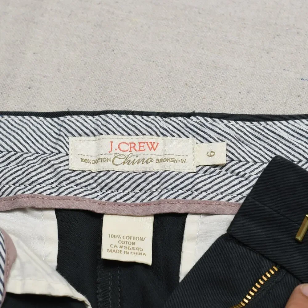 J. Crew Women's Cotton Gray Size 6 Chino Broken in Shorts Zip Solid Pockets